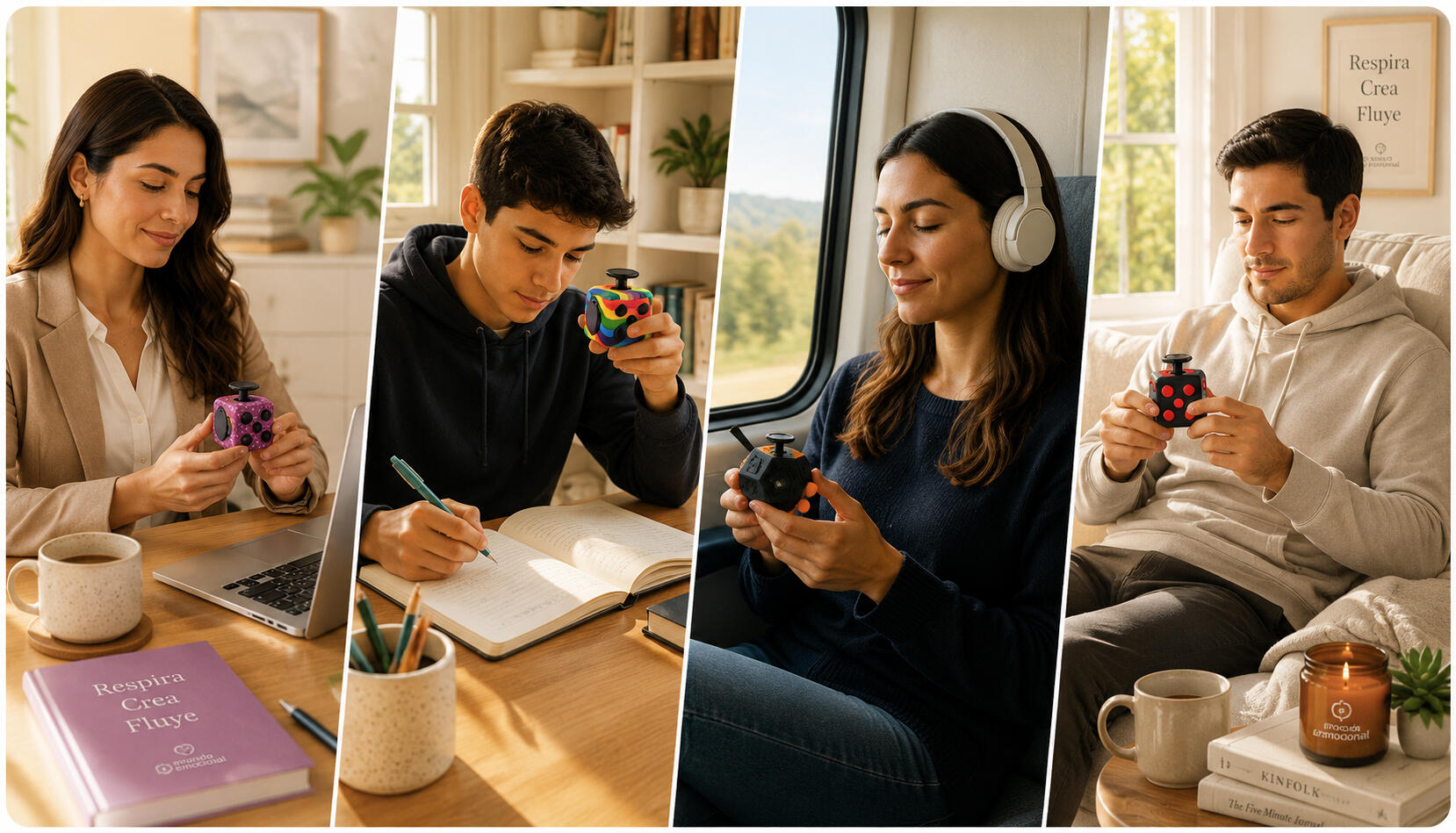 Mundo Emocional Siente personas utilizando juguetes emocionales